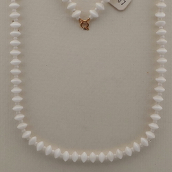 Vintage Czech necklace white rondelle glass beads 