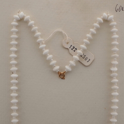 Vintage Czech necklace white rondelle glass beads 