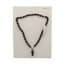 Vintage prayer bead strand Czech black glass beads 