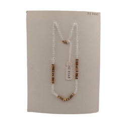 Vintage Czech necklace clear topaz pentagon rondelle glass beads 