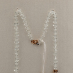 Vintage Czech necklace clear topaz pentagon rondelle glass beads 