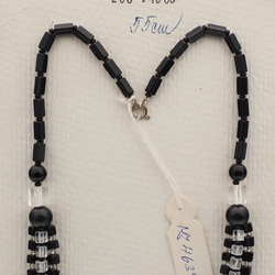 Vintage Czech 1 to 3 strand necklace black clear glass beads