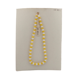 Vintage Czech necklace yellow white rondelle glass beads 