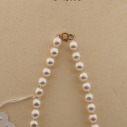 Vintage Czech necklace pearl gold glass plastic beads 