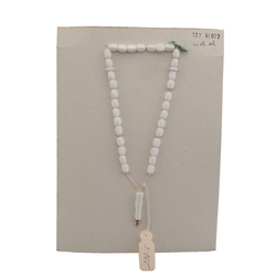 Vintage prayer bead strand Czech white triangle glass beads 