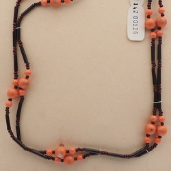 Vintage Czech necklace coral orange glass plastic beads 