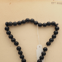 Vintage prayer bead strand Czech black glass beads 