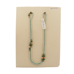 Vintage Czech necklace beige brown green beads 