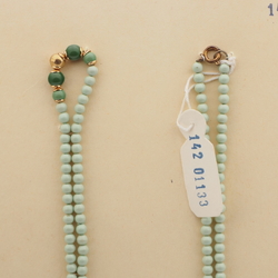 Vintage Czech necklace beige brown green beads 