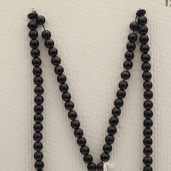 Vintage prayer bead strand Czech black round glass beads 