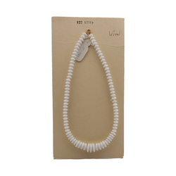 Vintage Czech necklace gradual white rondelle glass beads 