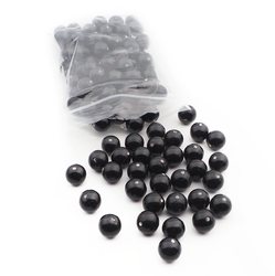 Lot (108) Czech vintage black round glass beads 12mm