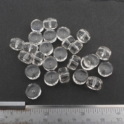 Lot (26) Czech vintage crystal clear rondelle faceted glass beads 11x7mm