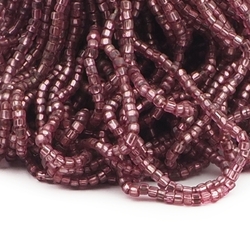 Hank (8500) Vintage Czech pink faceted glass seed beads 21 beads per inch