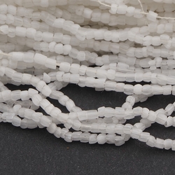 Lot (10000+) vintage Czech white satin glass seed beads
