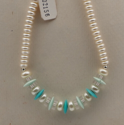 Vintage Czech necklace pearl glass plastic rondelle beads 