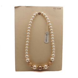 Vintage Czech necklace large pearl round glass plastic rondelle beads 