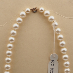 Vintage Czech necklace large pearl round glass plastic rondelle beads 