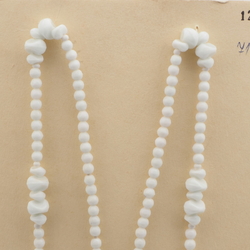 Vintage Czech necklace white opaline glass beads 47"