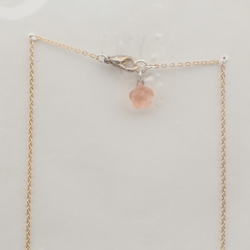 Vintage Czech gold chain necklace flower pendant glass beads 