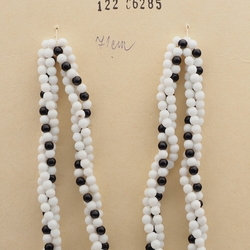 Vintage Czech 3 strand necklace black white glass beads 