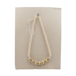 Vintage Czech necklace pearl rondelle glass plastic beads 