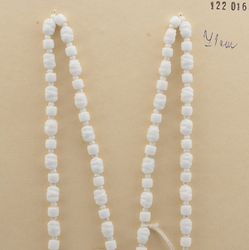 Vintage Czech necklace white nugget rondelle glass beads 28"