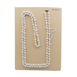Vintage Czech necklace white nugget rondelle glass beads 48"