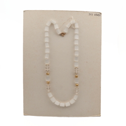 Vintage Czech necklace crystal satin atlas pentagon rondelle glass beads 