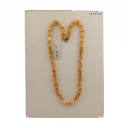 Vintage Czech necklace topaz satin atlas pentagon rondelle glass beads 