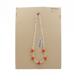 Vintage Czech necklace fruit drop pendant bicolor glass beads 