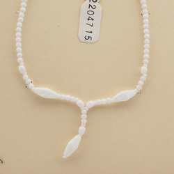 Vintage Czech necklace white round rectangle bicone glass beads 