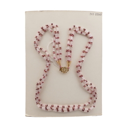 Vintage Czech 3 strand necklace frost satin atlas silver English cut glass beads 
