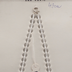 Vintage Czech necklace clear frost round disc glass beads 