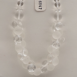 Vintage Czech necklace clear frost round disc glass beads 