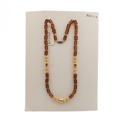 Vintage Czech necklace topaz pentagon beige opaline glass beads 