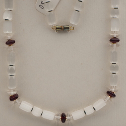 Vintage Czech necklace frost satin atlas pentagon rondelle glass beads 