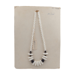 Vintage Czech necklace white dark blue glass beads 