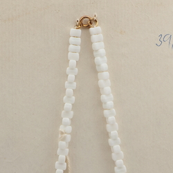 Vintage Czech necklace white dark blue glass beads 