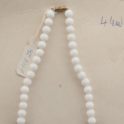 Vintage Czech necklace white black round rondelle melon teardrop glass beads 