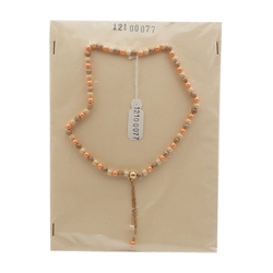 Vintage Czech tassle necklace marble glass beads 