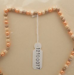 Vintage Czech tassle necklace marble glass beads 