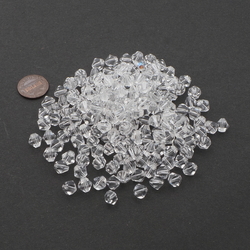 Lot (180) Czech crystal clear bicone faceted glass beads 8mm