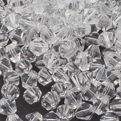 Lot (180) Czech crystal clear bicone faceted glass beads 8mm