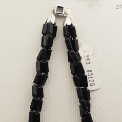 Vintage Czech 3 strand necklace yellow black clear marble pentagon pearl glass beads 