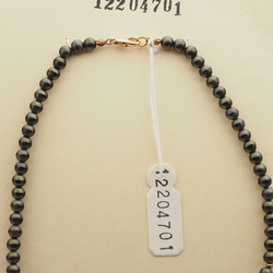 Vintage Czech necklace copper bronze metallic glass beads 