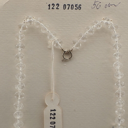 Vintage Czech 1 to 4 strand necklace clear rondelle glass beads silver plastic beads