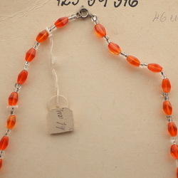 Vintage Czech necklace gradual orange bicone glass beads 