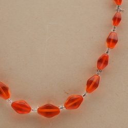Vintage Czech necklace gradual orange bicone glass beads 