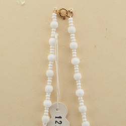Vintage Czech necklace white round seed glass beads 